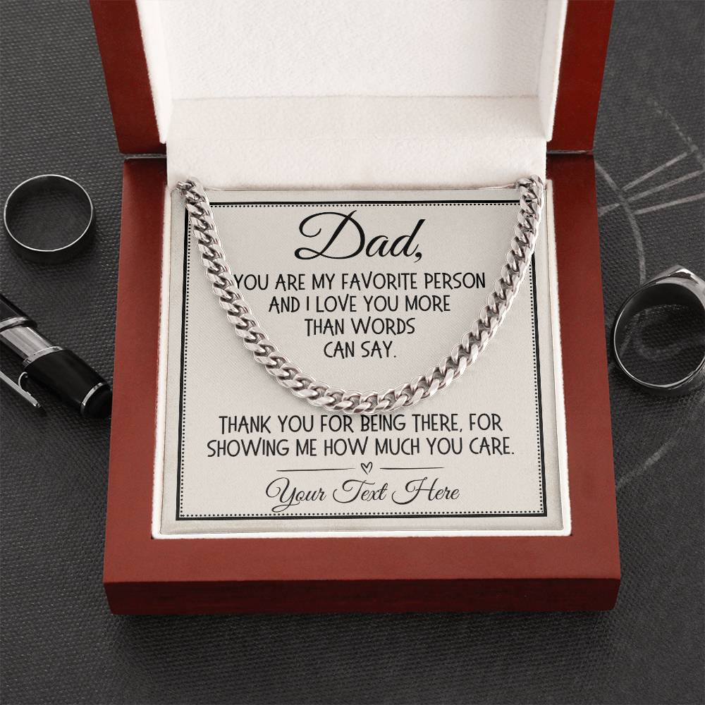 Dad Gift, Link Chain Necklace: Dad, You Are My Favorite Person