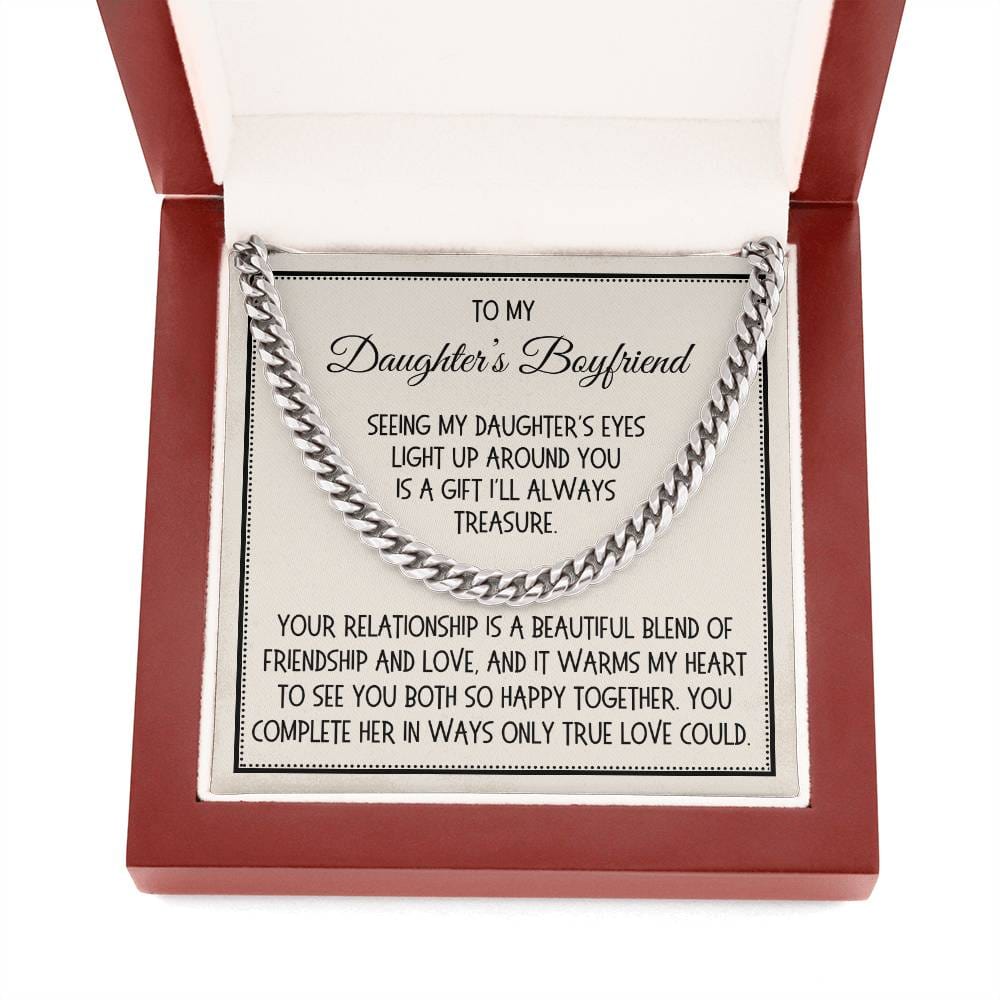 Daughter's Boyfriend Gift, Link Chain Necklace: Seeing My Daughter's Eyes Light Up