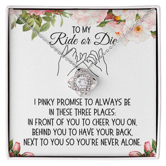 Gift for Her, Love Knot Necklace: I Pinky Promise