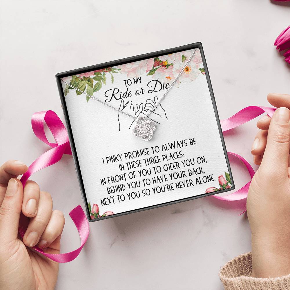 Gift for Her, Love Knot Necklace: I Pinky Promise