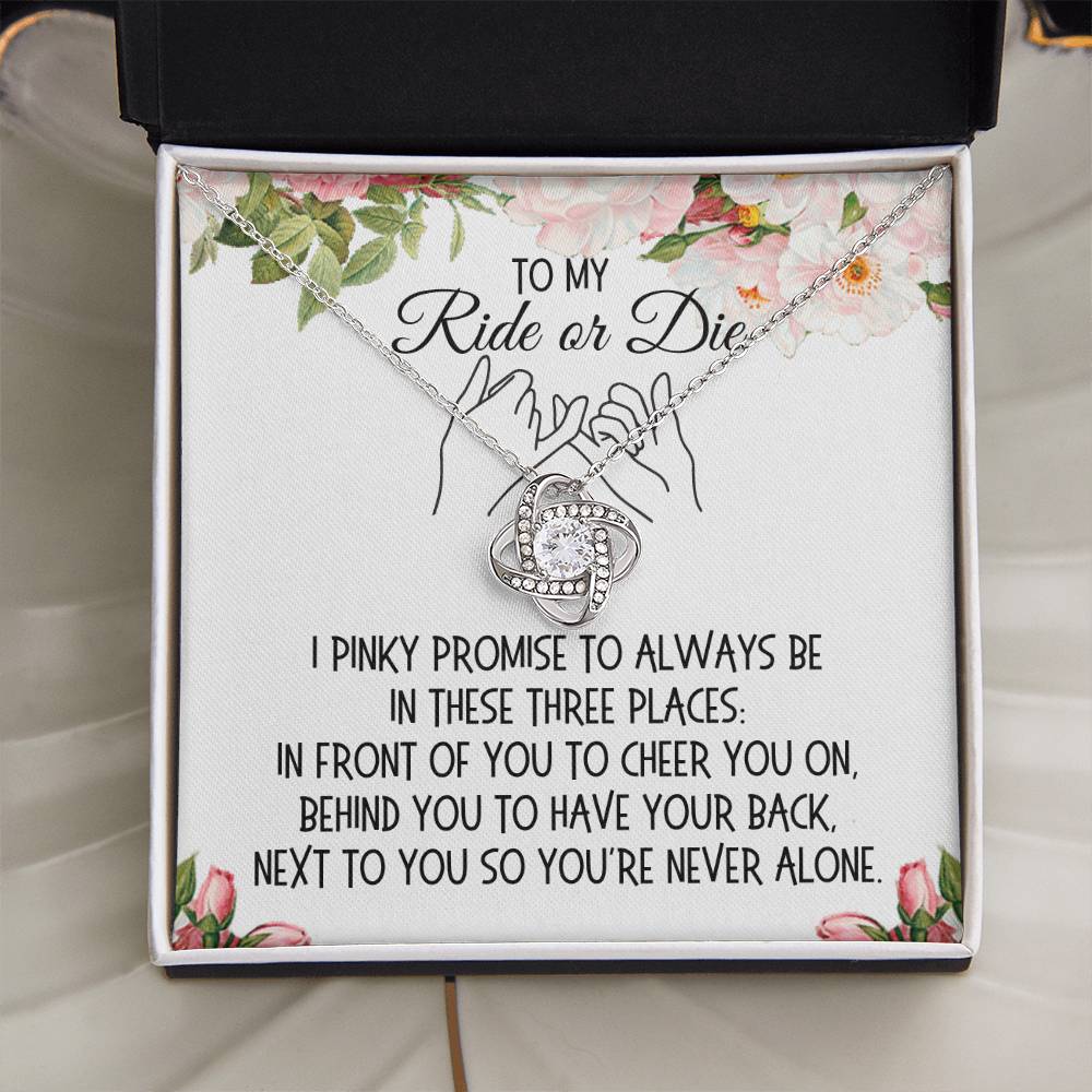 Gift for Her, Love Knot Necklace: I Pinky Promise