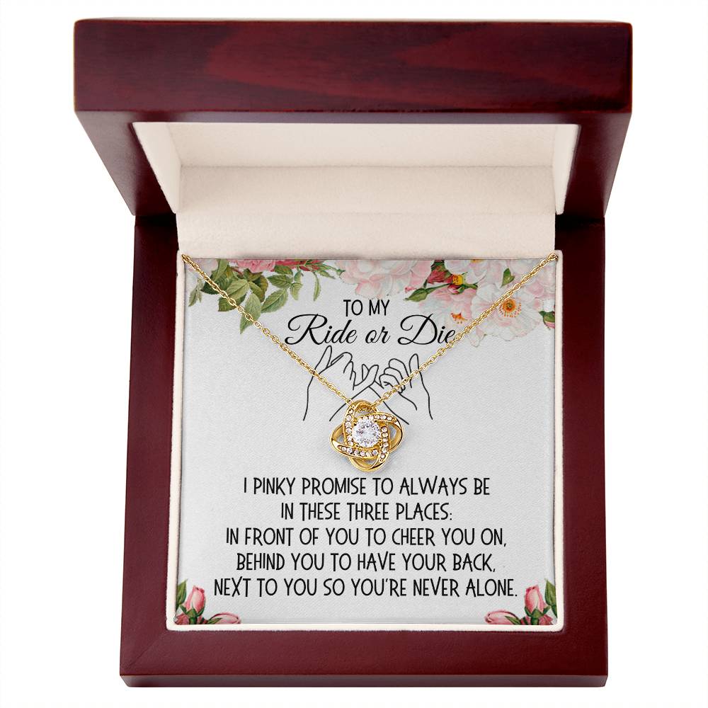 Gift for Her, Love Knot Necklace: I Pinky Promise