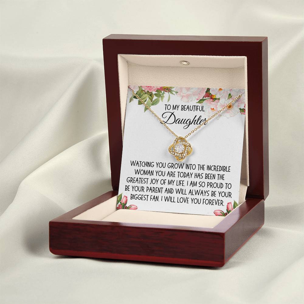 Daughter Gift, Love Knot Necklace: Watching You Grow