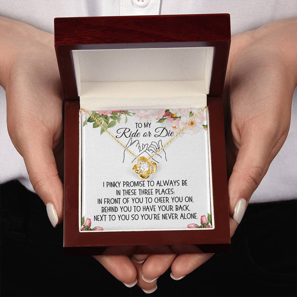 Gift for Her, Love Knot Necklace: I Pinky Promise