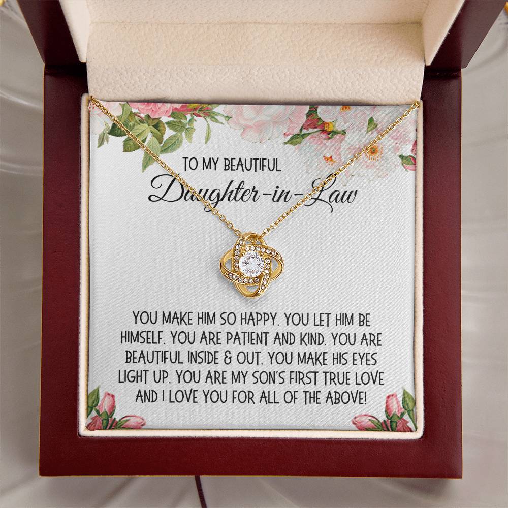 Daughter-in-Law Gift, The Love Knot Necklace: You Make Him So Happy
