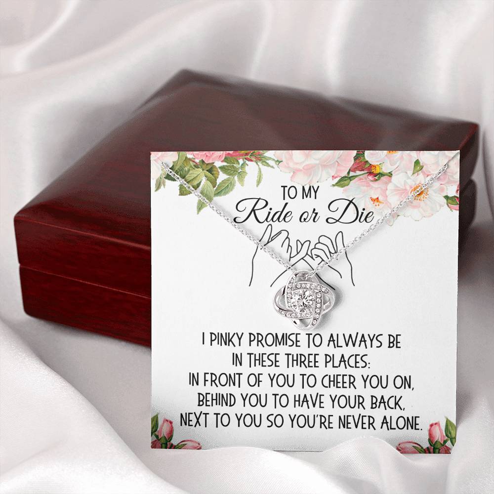 Gift for Her, Love Knot Necklace: I Pinky Promise