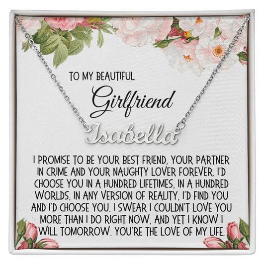 Girlfriend Gift, Custom Name Necklace: You're The Love Of My Life