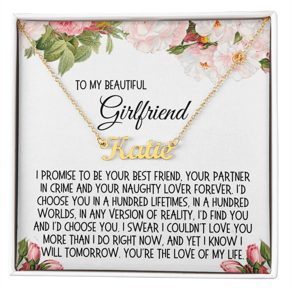 Girlfriend Gift, Custom Name Necklace: You're The Love Of My Life