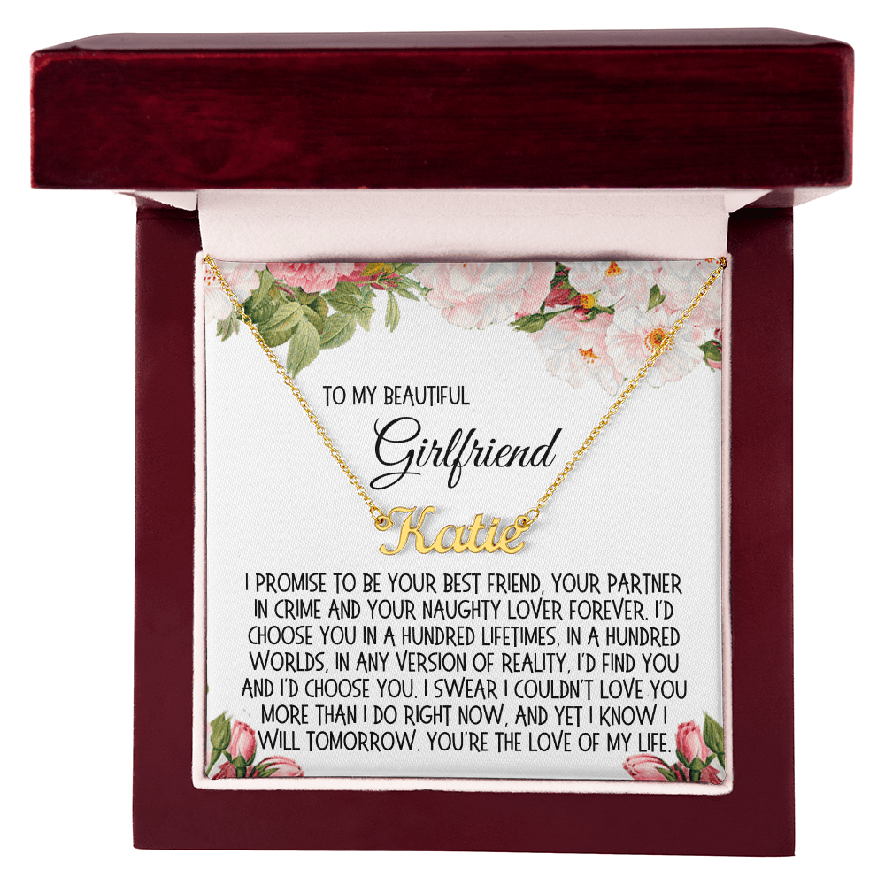 Girlfriend Gift, Custom Name Necklace: You're The Love Of My Life