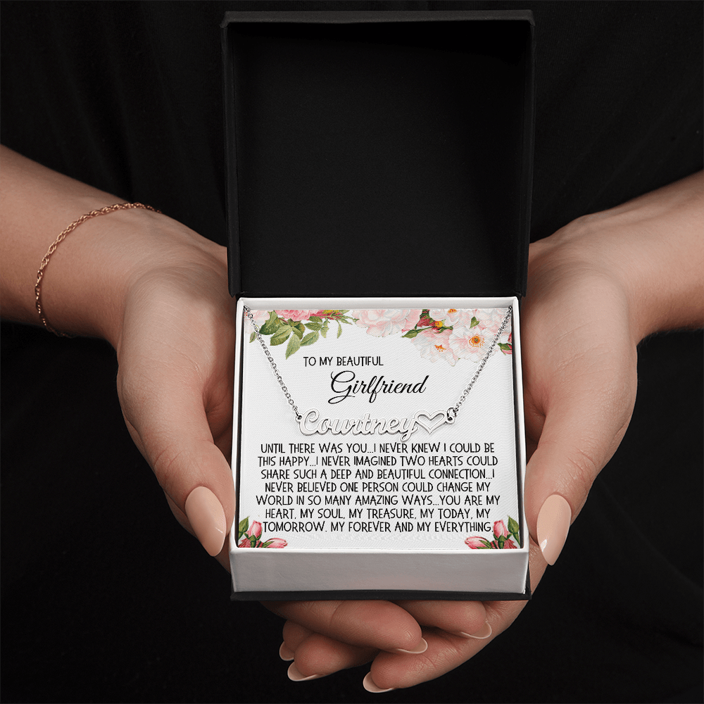 Girlfriend Gift, Heart Name Necklace: Until There Was You...