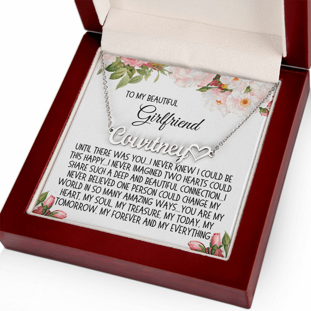 Girlfriend Gift, Heart Name Necklace: Until There Was You...