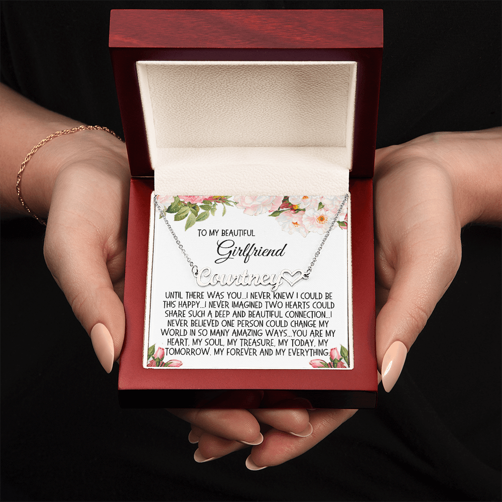 Girlfriend Gift, Heart Name Necklace: Until There Was You...