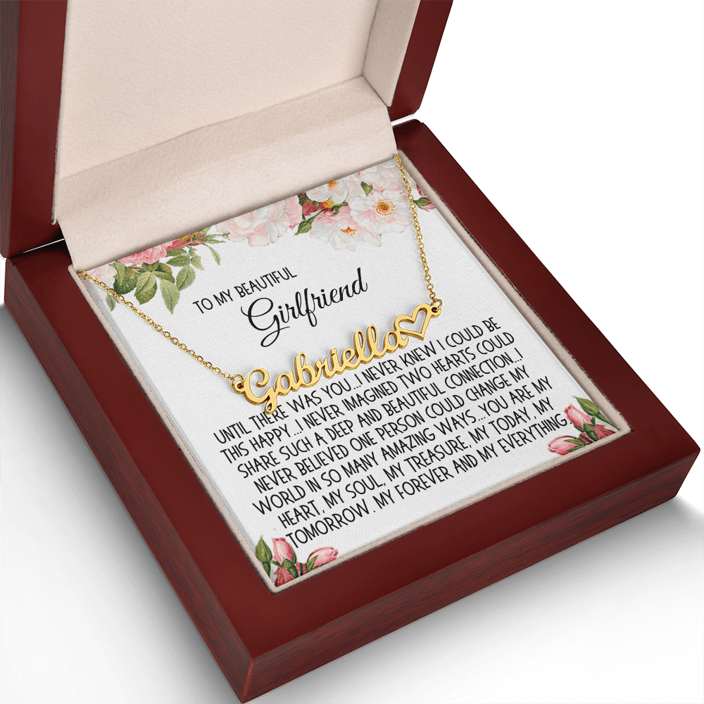 Girlfriend Gift, Heart Name Necklace: Until There Was You...