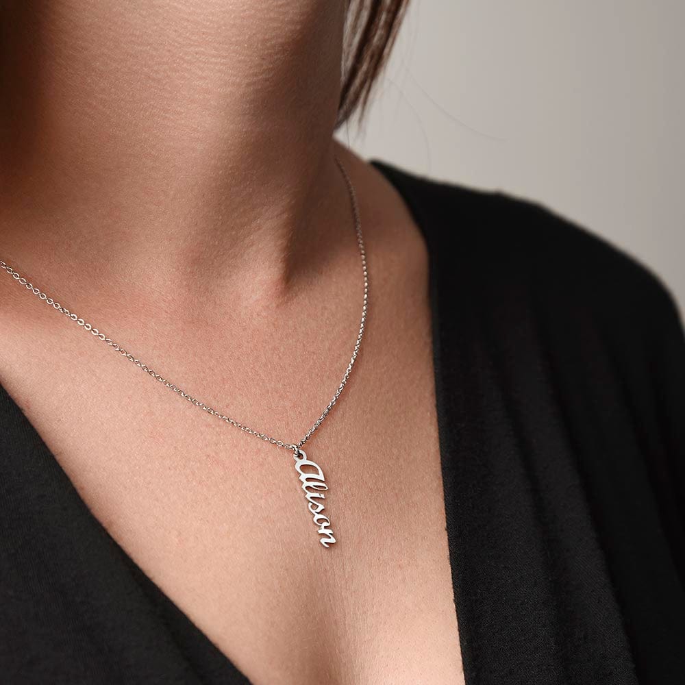 Granddaughter Gift, Vertical Name Necklace: Your Laughter Is Our Favorite Sound...