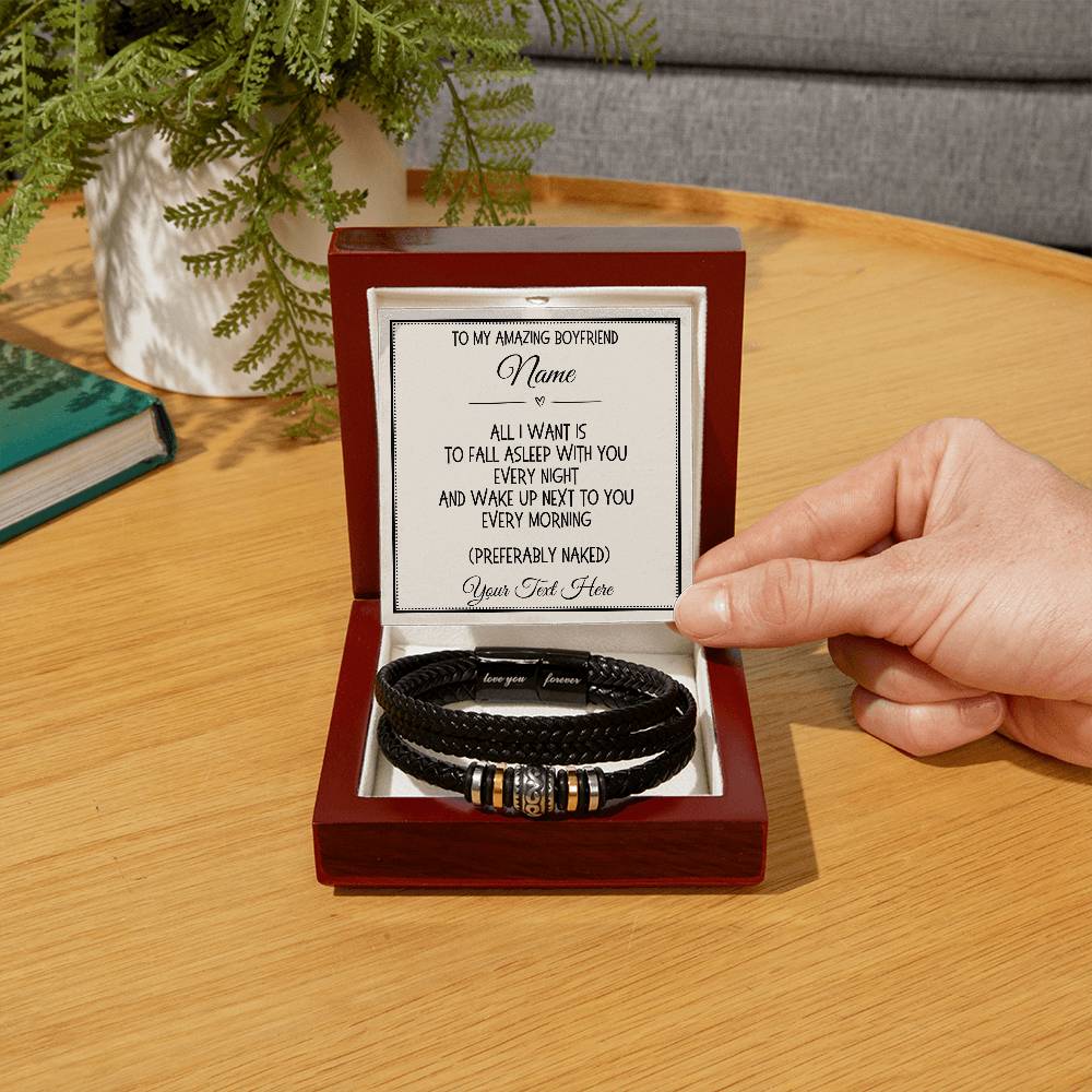 Boyfriend Gift, Love You Forever Bracelet: All I Want Is...