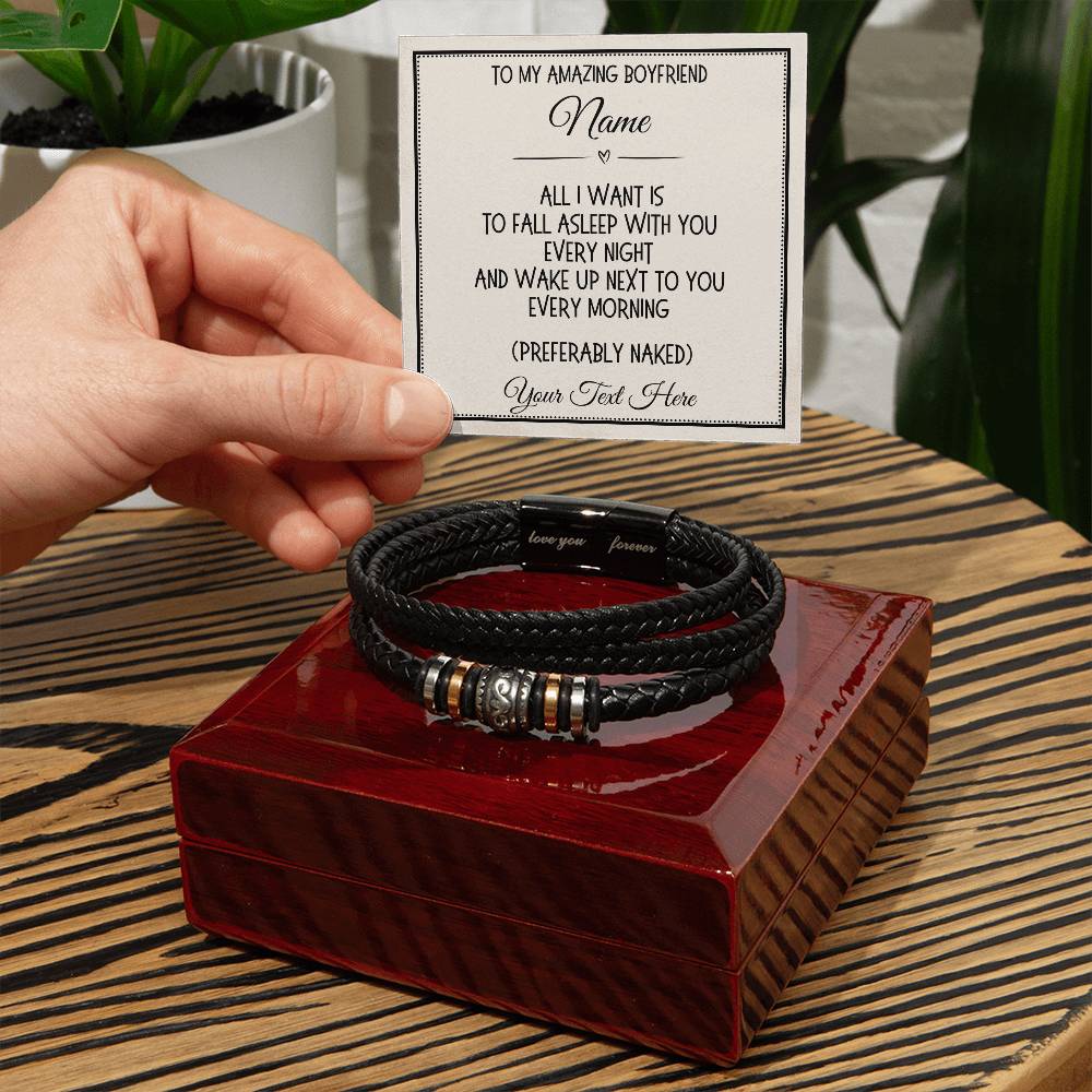 Boyfriend Gift, Love You Forever Bracelet: All I Want Is...