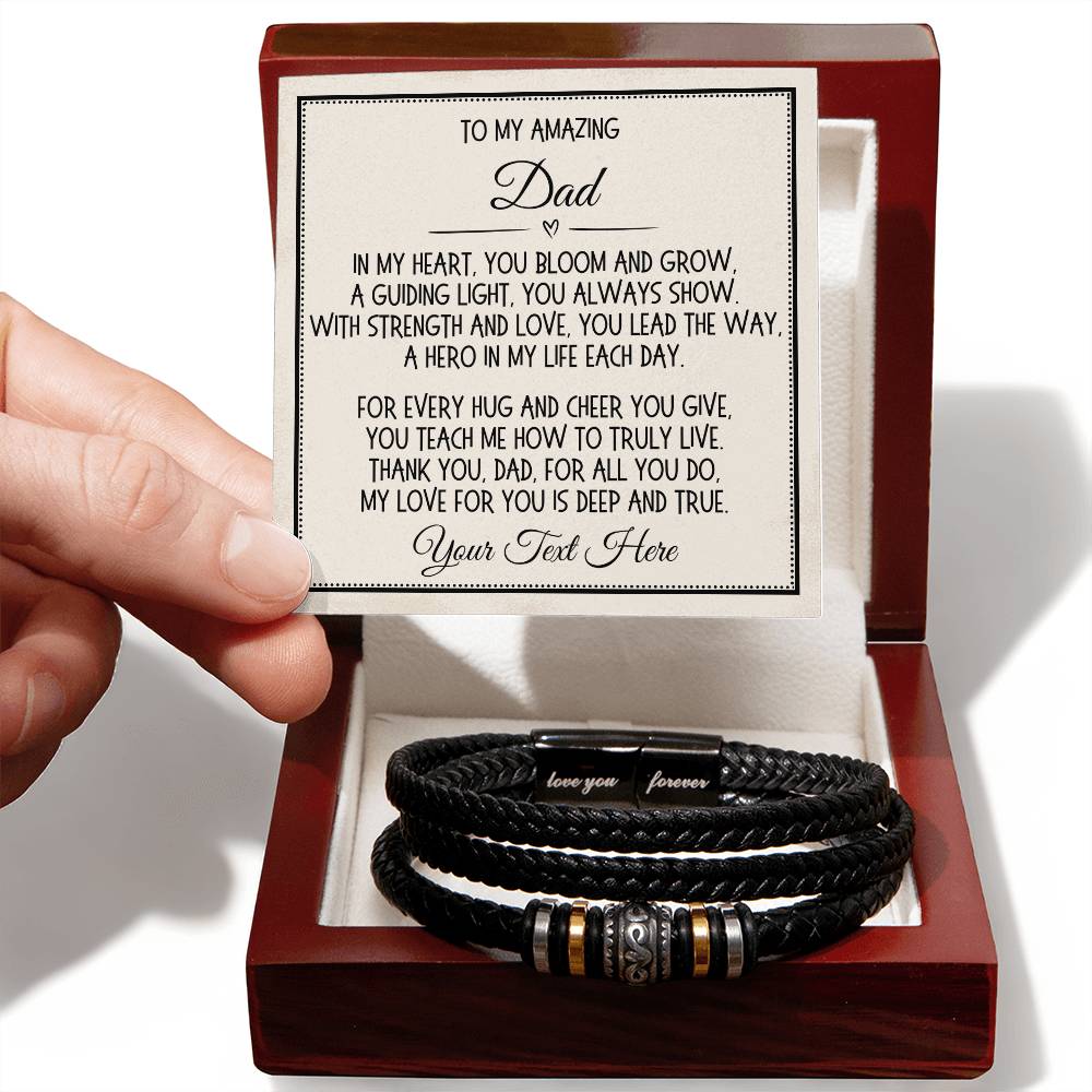 Dad Gift, Love You Forever Bracelet: In My Heart, You Bloom And Grow...