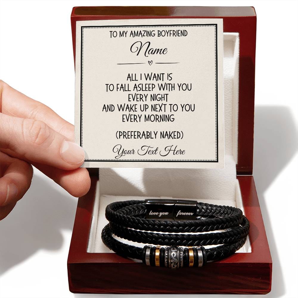 Boyfriend Gift, Love You Forever Bracelet: All I Want Is...