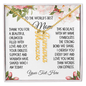 Mom Gift, Personalized Vertical Name Necklace (1-4 names): Thank You For A Beautiful Childhood...