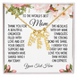 Mom Gift, Personalized Vertical Name Necklace (1-4 names): Thank You For A Beautiful Childhood...