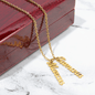 Mom Gift, Personalized Vertical Name Necklace (1-4 names): Thank You For A Beautiful Childhood...