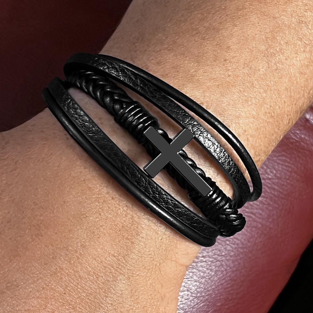 Son-in-Law Gift, Cross Bracelet: While It Was Our Daughter's Heart