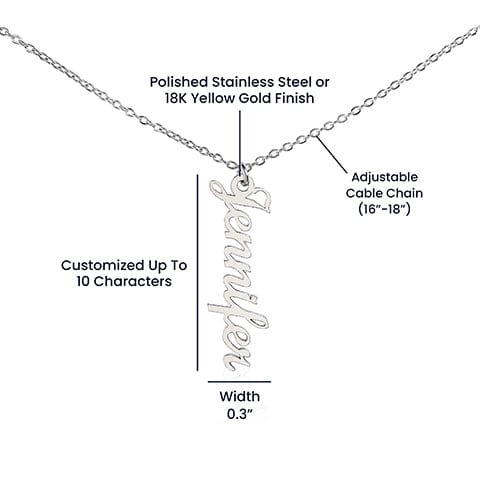 Granddaughter Gift, Vertical Name Necklace: Your Laughter Is Our Favorite Sound...