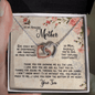 Gift For Mom From Son, Interlocking Hearts Necklace: I love you, from the bottom of my heart...