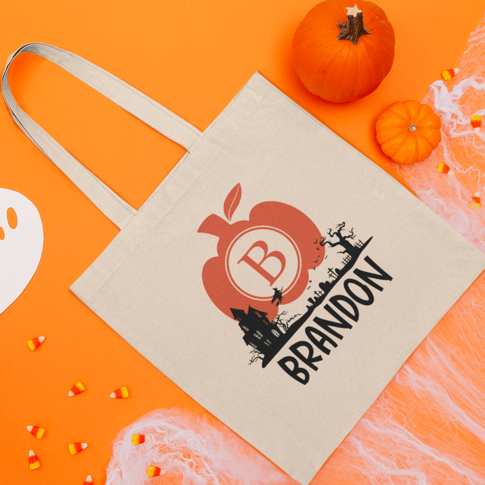 Customizable Halloween Pumpkin Tote Bag