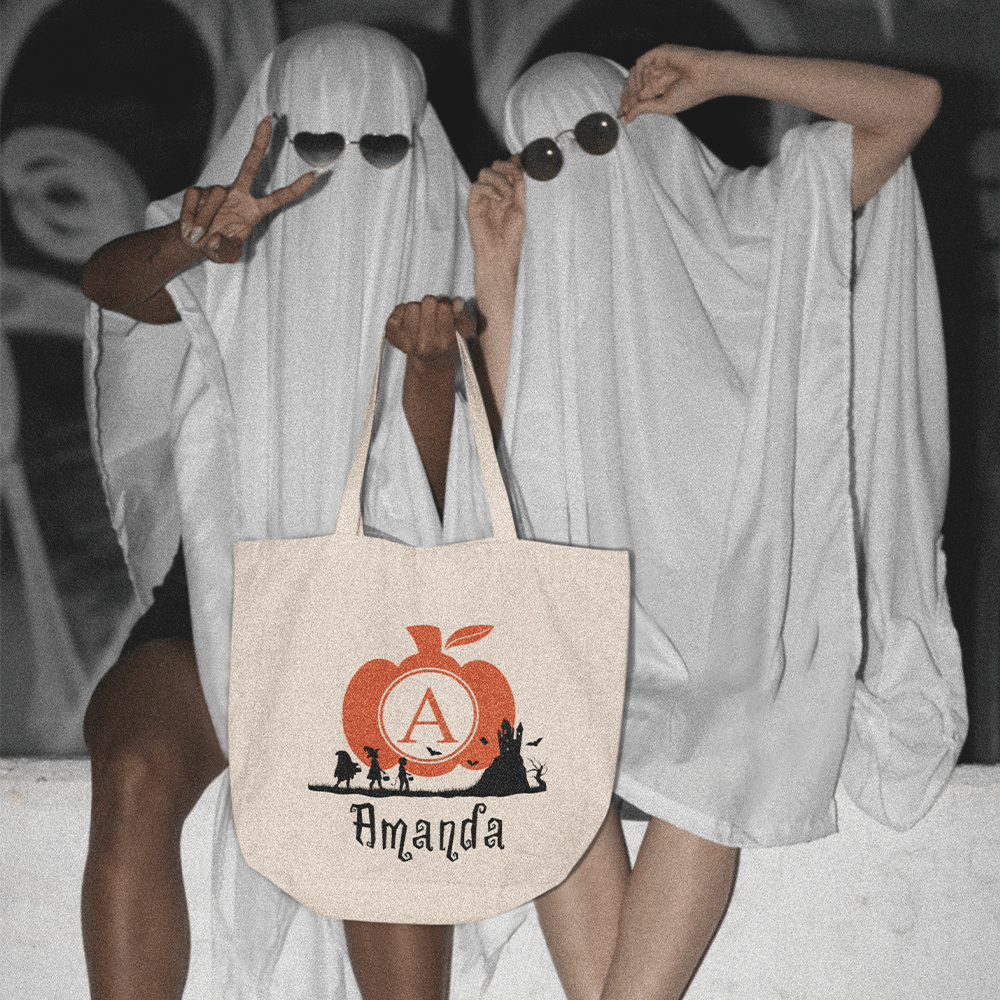 Customizable Halloween Pumpkin Tote Bag