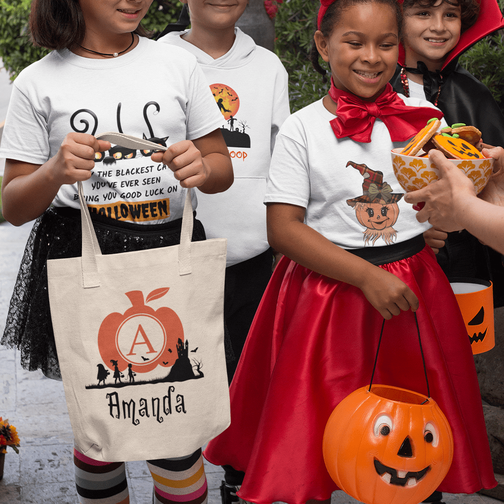 Customizable Halloween Pumpkin Tote Bag