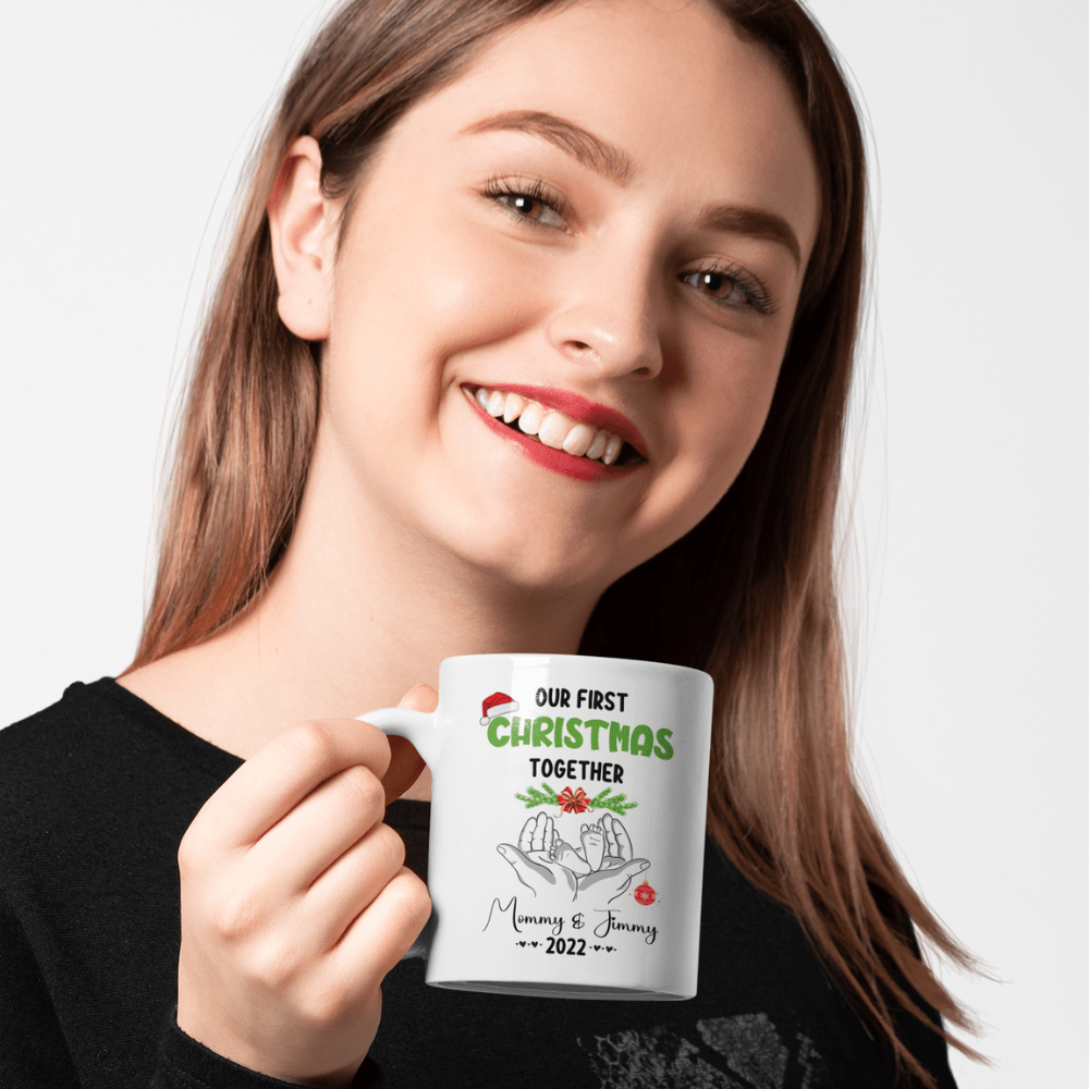 Christmas Gift, Personalized Coffee Mug: Our First Christmas Together...