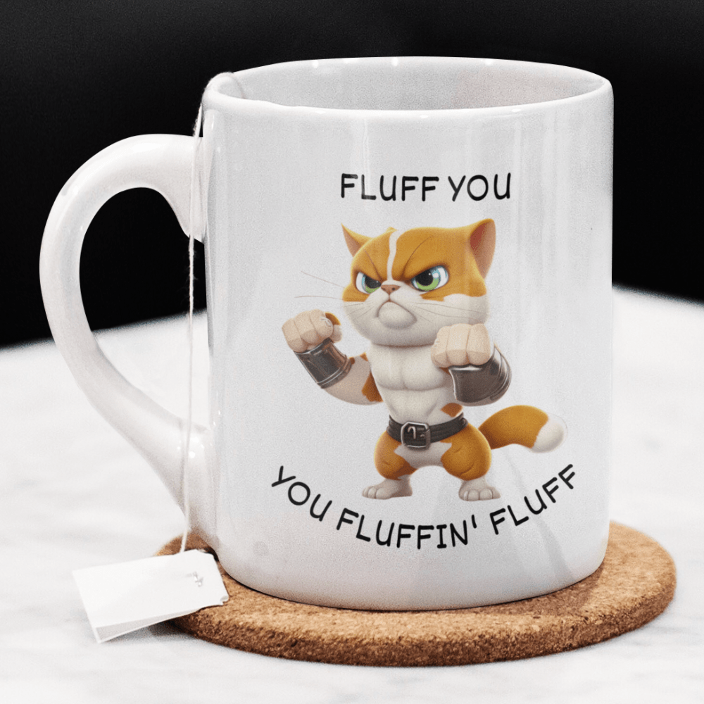 Cat, Coffee Mug: Fluff You You Fluffin' Fluff