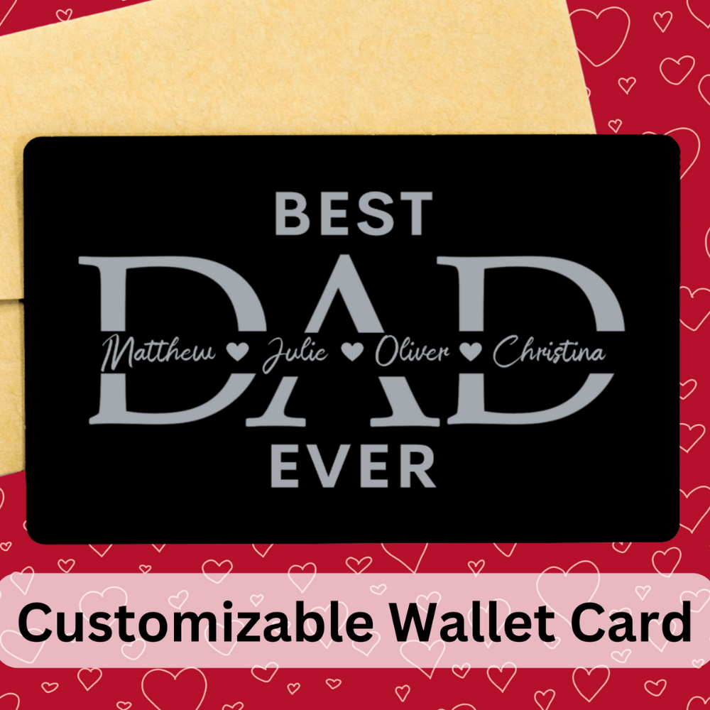 Dad Gift, Personalized Engraved Wallet Card With Kid's Names