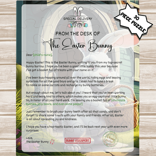 Easter Gift, Puzzle for Kids - 30/110 pieces, Personalized Letter from the Easter Bunny 001