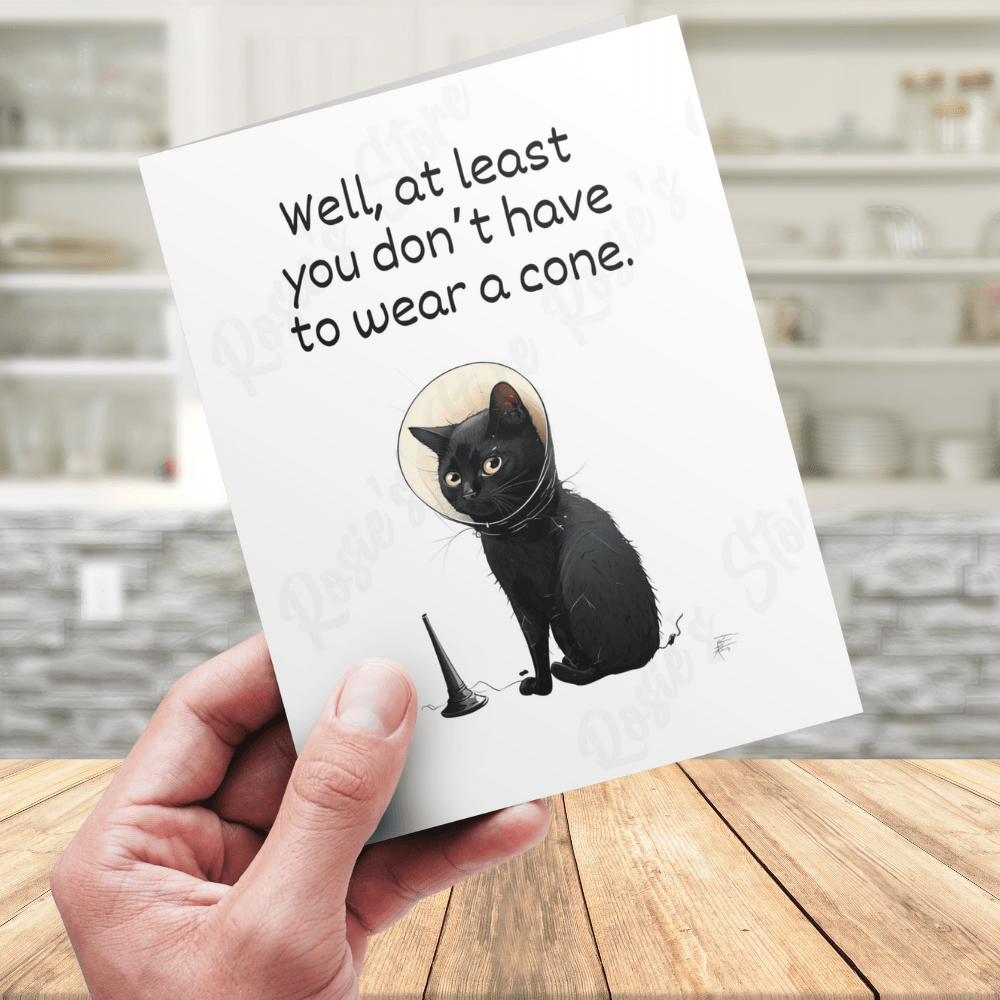 Get Well, Greeting Card: Well, At Least You Don't Have To Wear A Cone