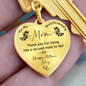 Boyfriend's Mom Gift, Heart Keychain: Happy Mother's Day