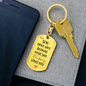 Gift For Son From Dad, Dog Tag Keychain: Drive Safe...