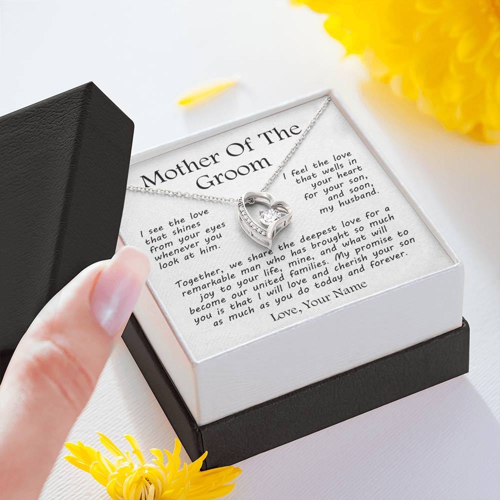 Gift For Mother Of The Groom, Forever Love Heart Necklace: I See The Love That Shines From Your Eyes...