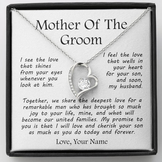 Gift For Mother Of The Groom, Forever Love Heart Necklace: I See The Love That Shines From Your Eyes...