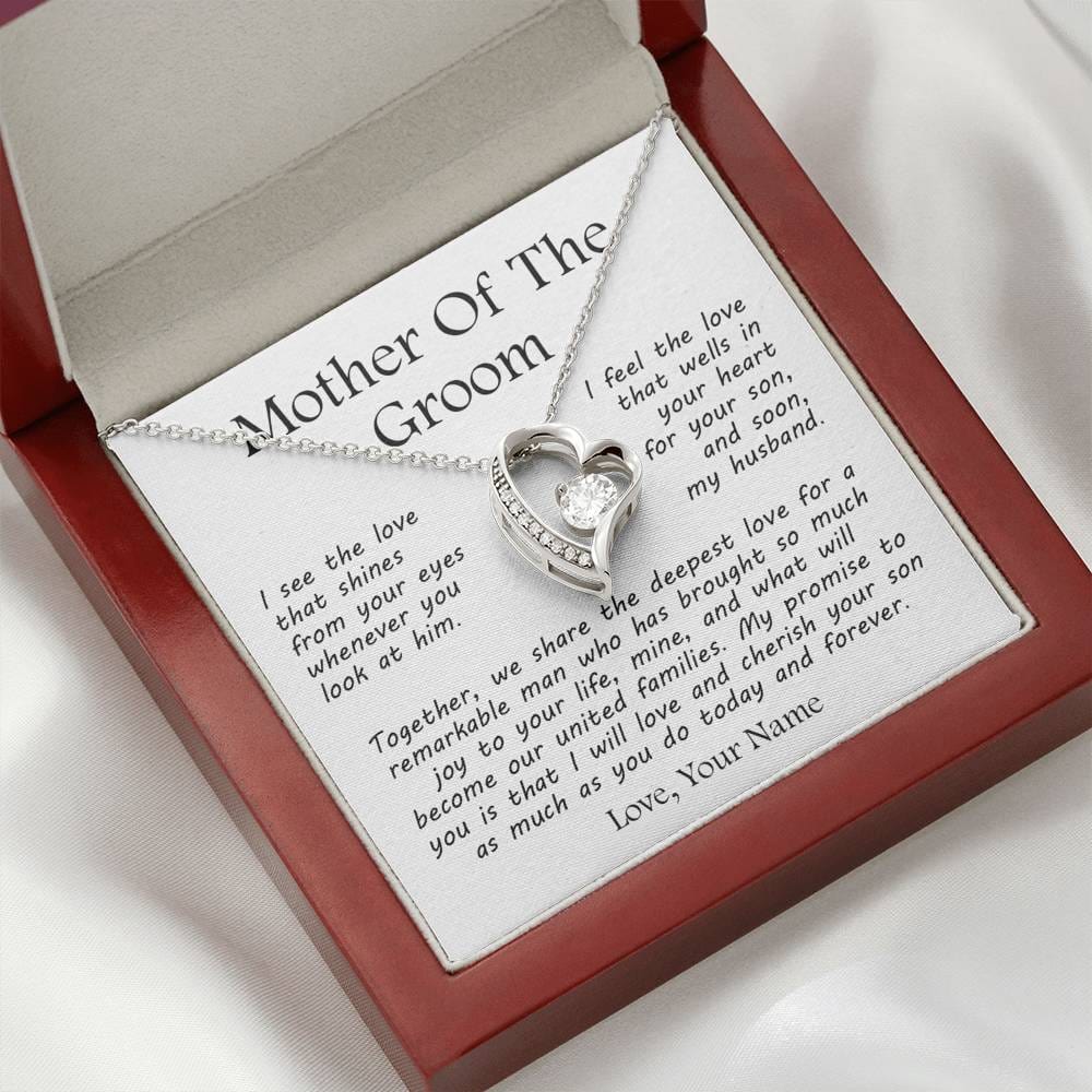 Gift For Mother Of The Groom, Forever Love Heart Necklace: I See The Love That Shines From Your Eyes...