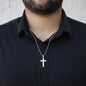 Gift For Son From Mom, Artisan Crafted Cross Necklace: I will always be right here...