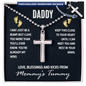 Personalized Gift For Daddy, Artisan Crafted Cross Necklace: I May Just Be A Bump...