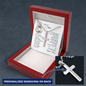 Gift For Son From Mom, Artisan Crafted Cross Necklace: I will always be right here...