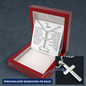 Gift For Son From Parents, Artisan Crafted Cross Necklace: We Closed Our Eyes For But A Moment...