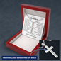 Gift For Grandson From Grandparents, Artisan Crafted Cross Necklace: We Closed Our Eyes For But A Moment...