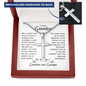 Gift For Grandson From Grandparents, Artisan Crafted Cross Necklace: We Closed Our Eyes For But A Moment...