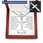 Gift For Son From Parents, Artisan Crafted Cross Necklace: We Closed Our Eyes For But A Moment...
