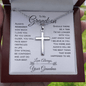 Gift For Grandson From Grandma, Artisan Crafted Cross Necklace: Always Remember How Much I Love You...