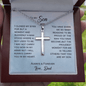 Gift For Son From Dad, Artisan Crafted Cross Necklace: I Closed My Eyes For But A Moment...